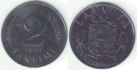 1937 Latvia 2 Santimi A000547